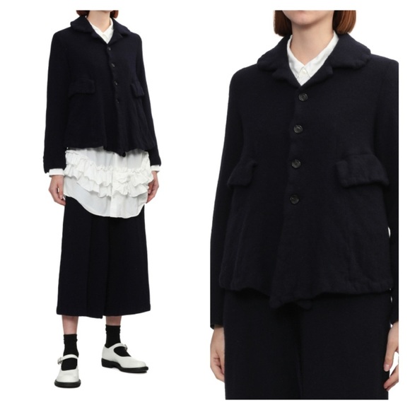 Comme des Garcons Jackets & Blazers - COMME DES GARÇONS jacket black small wool coat button pocket NWT casual NEW